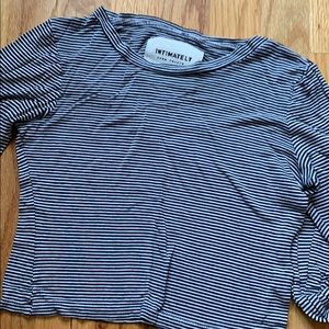 Free People Navy/White Striped Crop